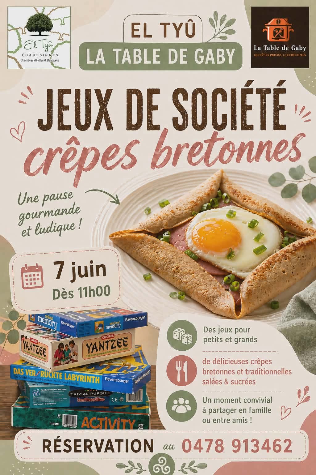 Journée Jeux de société le 7 juin 2026 à partir de 11 h à El Tyû